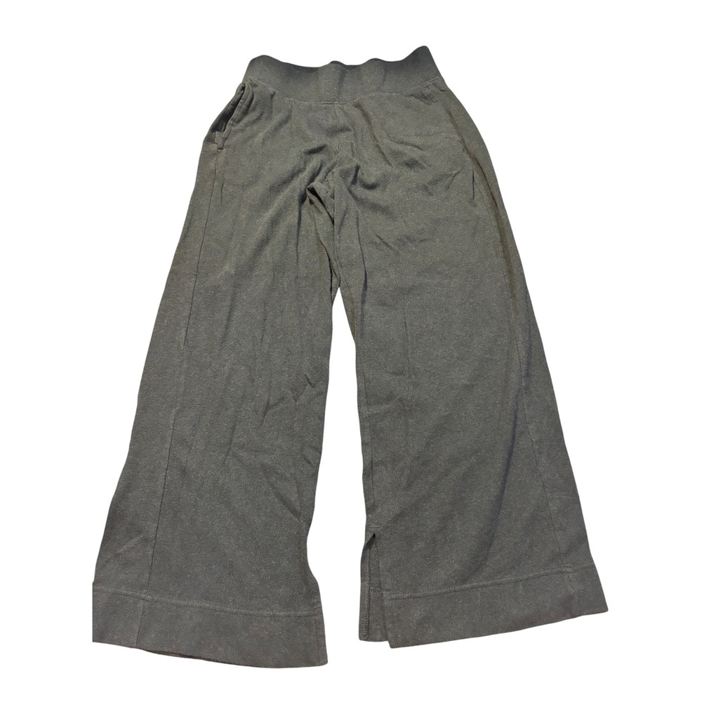 Pact Charcoal Gray 100% Organic Cotton Wide Leg Lounge Pants Small Slit casual